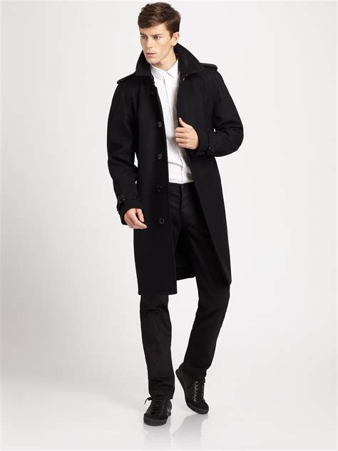 burberry single breasted wool coat